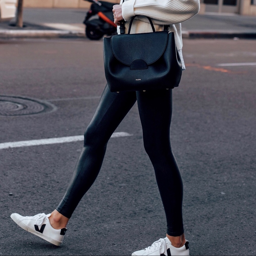 SOLD!Black Faux Leather Leggings.  Large. NWOT. - Picture 7 of 8